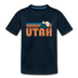 Utah Youth T-Shirt - Retro Mountain Youth Utah Tee - deep navy