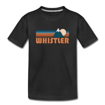 Whistler, Canada Youth T-Shirt - Retro Mountain Youth Whistler Tee - black