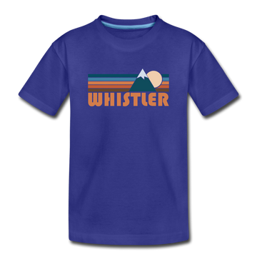 Whistler, Canada Youth T-Shirt - Retro Mountain Youth Whistler Tee - royal blue
