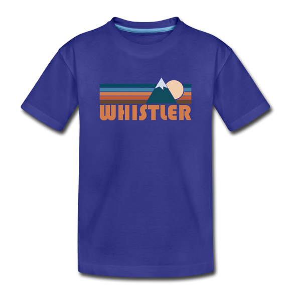 Whistler, Canada Youth T-Shirt - Retro Mountain Youth Whistler Tee - royal blue