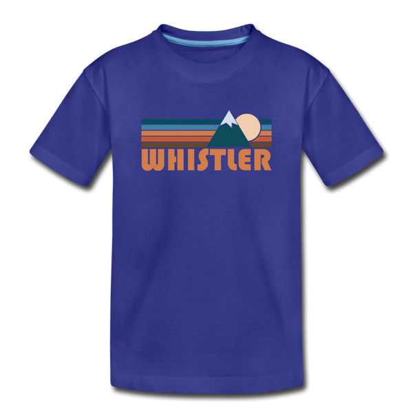 Whistler, Canada Youth T-Shirt - Retro Mountain Youth Whistler Tee - royal blue