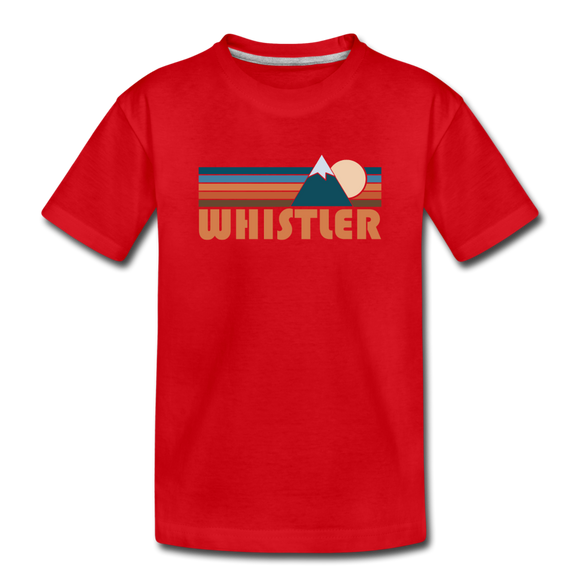 Whistler, Canada Youth T-Shirt - Retro Mountain Youth Whistler Tee - red