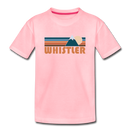 Whistler, Canada Youth T-Shirt - Retro Mountain Youth Whistler Tee - pink