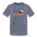 Whistler, Canada Youth T-Shirt - Retro Mountain Youth Whistler Tee - heather blue