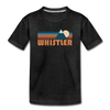 Whistler, Canada Youth T-Shirt - Retro Mountain Youth Whistler Tee - charcoal gray