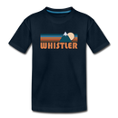 Whistler, Canada Youth T-Shirt - Retro Mountain Youth Whistler Tee - deep navy