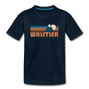 Whistler, Canada Youth T-Shirt - Retro Mountain Youth Whistler Tee - deep navy