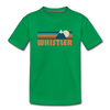 Whistler, Canada Youth T-Shirt - Retro Mountain Youth Whistler Tee - kelly green