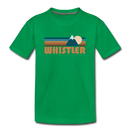 Whistler, Canada Youth T-Shirt - Retro Mountain Youth Whistler Tee - kelly green