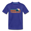 Vermont Youth T-Shirt - Retro Mountain Youth Vermont Tee - royal blue