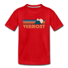 Vermont Youth T-Shirt - Retro Mountain Youth Vermont Tee - red