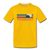 Vermont Youth T-Shirt - Retro Mountain Youth Vermont Tee - sun yellow