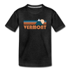 Vermont Youth T-Shirt - Retro Mountain Youth Vermont Tee - charcoal gray