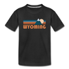 Wyoming Youth T-Shirt - Retro Mountain Youth Wyoming Tee - black