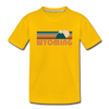 Wyoming Youth T-Shirt - Retro Mountain Youth Wyoming Tee - sun yellow