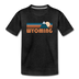Wyoming Youth T-Shirt - Retro Mountain Youth Wyoming Tee - charcoal gray