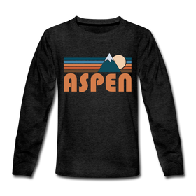 Aspen, Colorado Youth Long Sleeve Shirt - Retro Mountain Youth Long Sleeve Aspen Tee