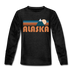 Alaska Youth Long Sleeve Shirt - Retro Mountain Youth Long Sleeve Alaska Tee - charcoal gray