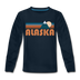 Alaska Youth Long Sleeve Shirt - Retro Mountain Youth Long Sleeve Alaska Tee - deep navy