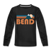 Bend, Oregon Youth Long Sleeve Shirt - Retro Mountain Youth Long Sleeve Bend Tee - black