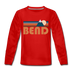 Bend, Oregon Youth Long Sleeve Shirt - Retro Mountain Youth Long Sleeve Bend Tee - red