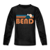 Bend, Oregon Youth Long Sleeve Shirt - Retro Mountain Youth Long Sleeve Bend Tee - charcoal gray