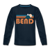 Bend, Oregon Youth Long Sleeve Shirt - Retro Mountain Youth Long Sleeve Bend Tee - deep navy