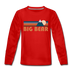 Big Bear, California Youth Long Sleeve Shirt - Retro Mountain Youth Long Sleeve Big Bear Tee - red