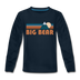 Big Bear, California Youth Long Sleeve Shirt - Retro Mountain Youth Long Sleeve Big Bear Tee - deep navy