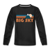 Big Sky, Montana Youth Long Sleeve Shirt - Retro Mountain Youth Long Sleeve Big Sky Tee - black