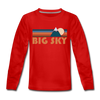 Big Sky, Montana Youth Long Sleeve Shirt - Retro Mountain Youth Long Sleeve Big Sky Tee