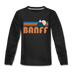 Banff, Canada Youth Long Sleeve Shirt - Retro Mountain Youth Long Sleeve Banff Tee - black