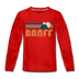 Banff, Canada Youth Long Sleeve Shirt - Retro Mountain Youth Long Sleeve Banff Tee - red