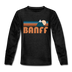 Banff, Canada Youth Long Sleeve Shirt - Retro Mountain Youth Long Sleeve Banff Tee - charcoal gray