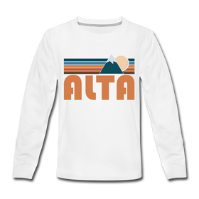 Alta, Utah Youth Long Sleeve Shirt - Retro Mountain Youth Long Sleeve Alta Tee