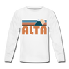 Alta, Utah Youth Long Sleeve Shirt - Retro Mountain Youth Long Sleeve Alta Tee
