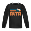 Alta, Utah Youth Long Sleeve Shirt - Retro Mountain Youth Long Sleeve Alta Tee