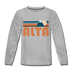 Alta, Utah Youth Long Sleeve Shirt - Retro Mountain Youth Long Sleeve Alta Tee - heather gray