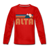 Alta, Utah Youth Long Sleeve Shirt - Retro Mountain Youth Long Sleeve Alta Tee - red