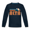 Alta, Utah Youth Long Sleeve Shirt - Retro Mountain Youth Long Sleeve Alta Tee