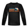 Beaver Creek, Colorado Youth Long Sleeve Shirt - Retro Mountain Youth Long Sleeve Beaver Creek Tee - charcoal gray