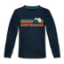Chattanooga, Tennessee Youth Long Sleeve Shirt - Retro Mountain Youth Long Sleeve Chattanooga Tee - deep navy
