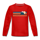 Breckenridge, Colorado Youth Long Sleeve Shirt - Retro Mountain Youth Long Sleeve Breckenridge Tee - red