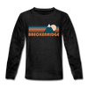 Breckenridge, Colorado Youth Long Sleeve Shirt - Retro Mountain Youth Long Sleeve Breckenridge Tee - charcoal gray