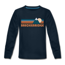 Breckenridge, Colorado Youth Long Sleeve Shirt - Retro Mountain Youth Long Sleeve Breckenridge Tee - deep navy
