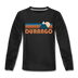 Durango, Colorado Youth Long Sleeve Shirt - Retro Mountain Youth Long Sleeve Durango Tee - black