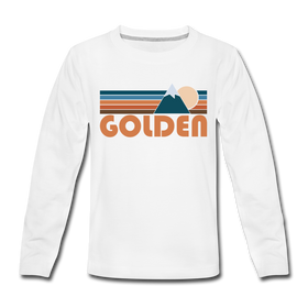 Golden, Colorado Youth Long Sleeve Shirt - Retro Mountain Youth Long Sleeve Golden Tee