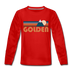 Golden, Colorado Youth Long Sleeve Shirt - Retro Mountain Youth Long Sleeve Golden Tee - red