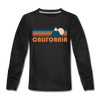 California Youth Long Sleeve Shirt - Retro Mountain Youth Long Sleeve California Tee - black