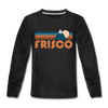 Frisco, Colorado Youth Long Sleeve Shirt - Retro Mountain Youth Long Sleeve Frisco Tee - black